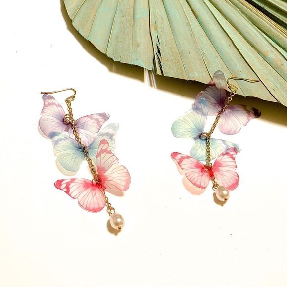 Boho butterfly earrings #208  - Picture 3 of 5